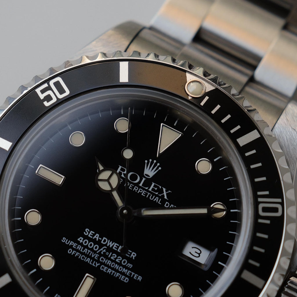 ロレックス/シードゥエラー16600/E番/オールトリチウム/裏蓋シール/箱・保証書付き/ROLEX SEA-DWELLER REF.16600 All Tritium 1990Y with Box and Paper