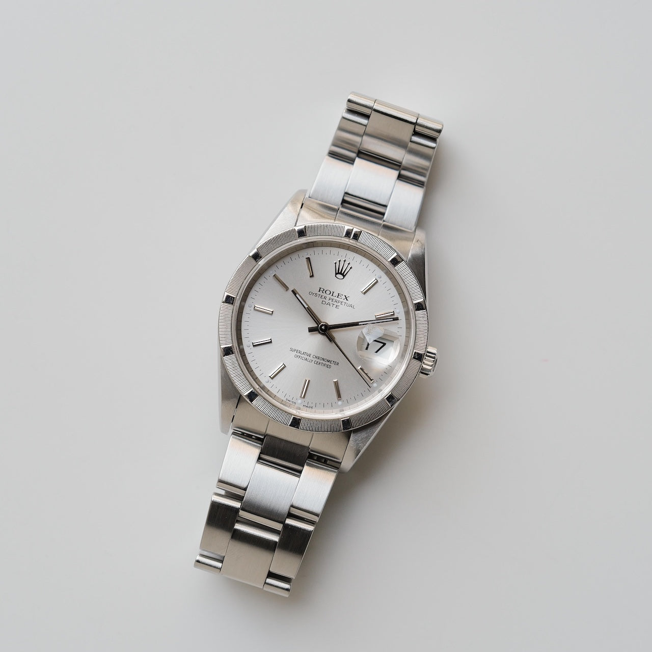 ロレックス/オイスターパーペチュアルデイト15210/K番/シルバーダイヤル/保証書付き/ROLEX OYSTER PERPETUAL DATE REF.15210 SILVER DIAL 2001 with Paper