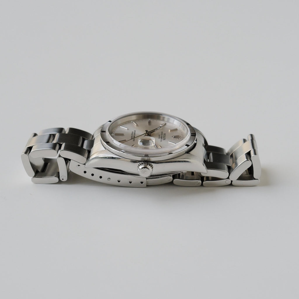 ロレックス/オイスターパーペチュアルデイト15210/K番/シルバーダイヤル/保証書付き/ROLEX OYSTER PERPETUAL DATE REF.15210 SILVER DIAL 2001 with Paper