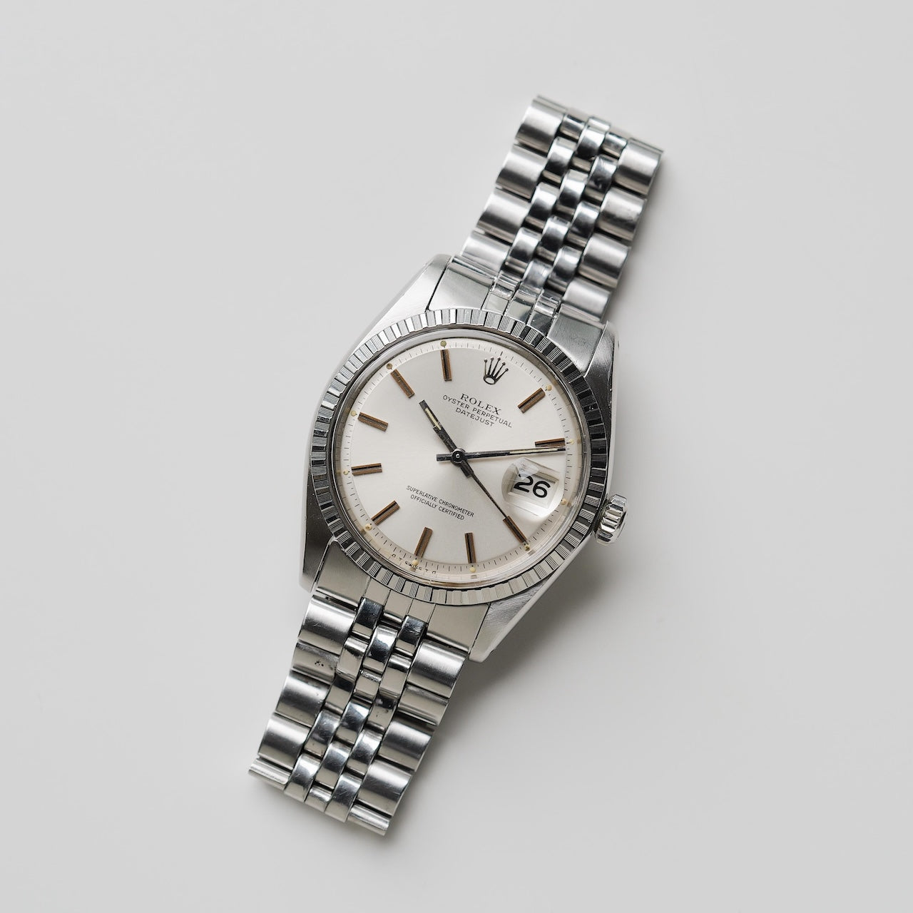 ロレックス/デイトジャスト1603/シルバーダイヤル/エンジンターンドベゼル/シグマ表記/ROLEX DATEJUST REF.1603 SILVER DIAL 1973Y