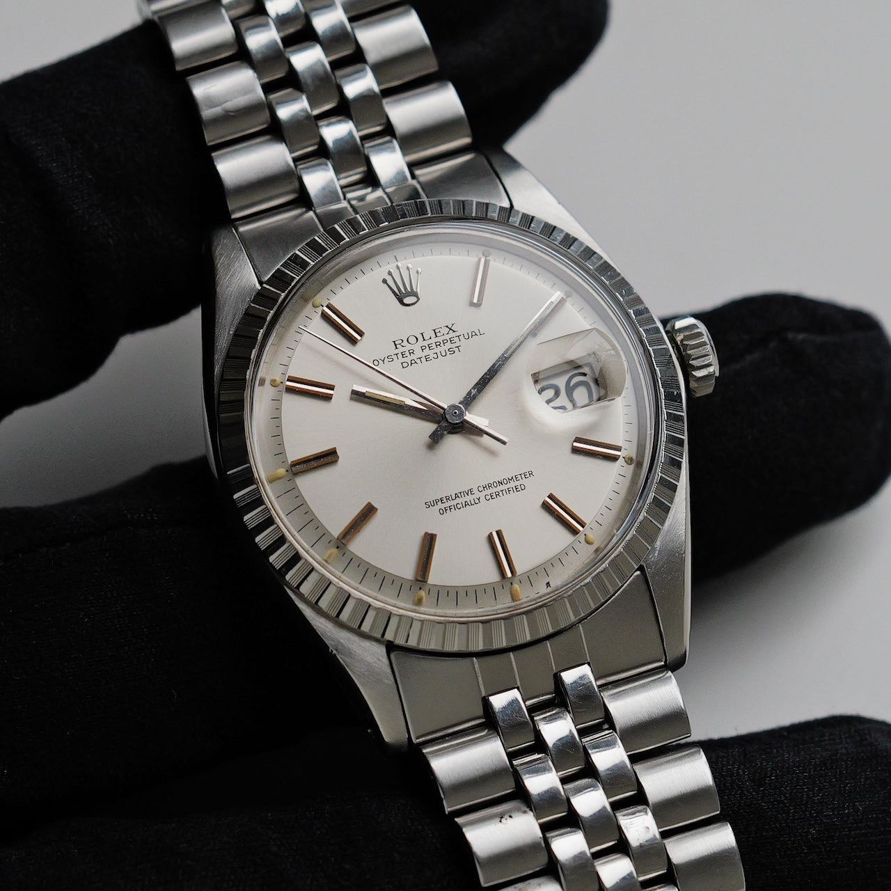 ロレックス/デイトジャスト1603/シルバーダイヤル/エンジンターンドベゼル/シグマ表記/ROLEX DATEJUST REF.1603 SILVER DIAL 1973Y