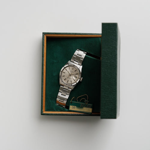ロレックス/オイスターパーペチュアル デイト1501/シルバーダイヤル/エンジンターンドベゼル/ROLEX OYSTER PERPETUAL DATE REF.1501 SILVER DIAL 1978-79Y