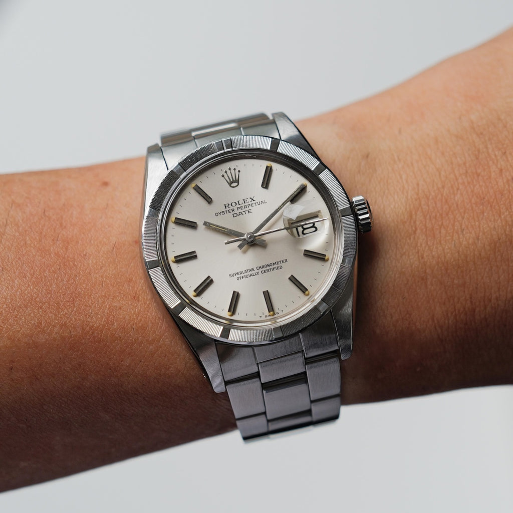 ロレックス/オイスターパーペチュアル デイト1501/シルバーダイヤル/エンジンターンドベゼル/ROLEX OYSTER PERPETUAL DATE REF.1501 SILVER DIAL 1978-79Y