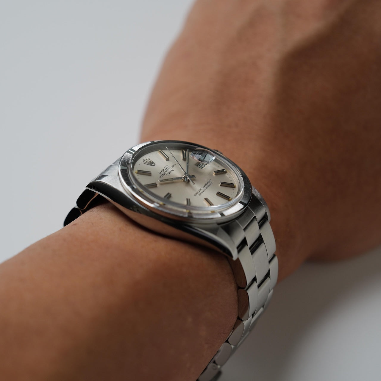 ロレックス/オイスターパーペチュアル デイト1501/シルバーダイヤル/エンジンターンドベゼル/ROLEX OYSTER PERPETUAL DATE REF.1501 SILVER DIAL 1978-79Y