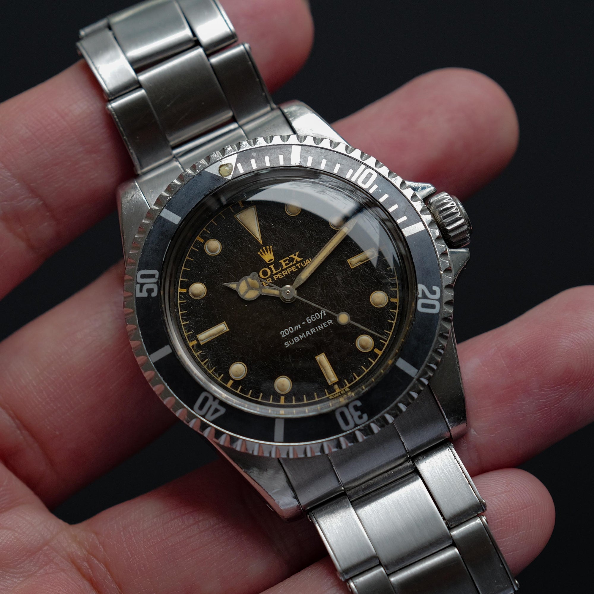 ロレックス/サブマリーナー5512/PCG/ミラーダイヤル/ミニッツサークル/6ドット/2ライン/ROLEX SUBMARINER REF.5512 "PCG GILT 2-LINE"  Gilt Chapter Ring Exclamation Dial 1962y