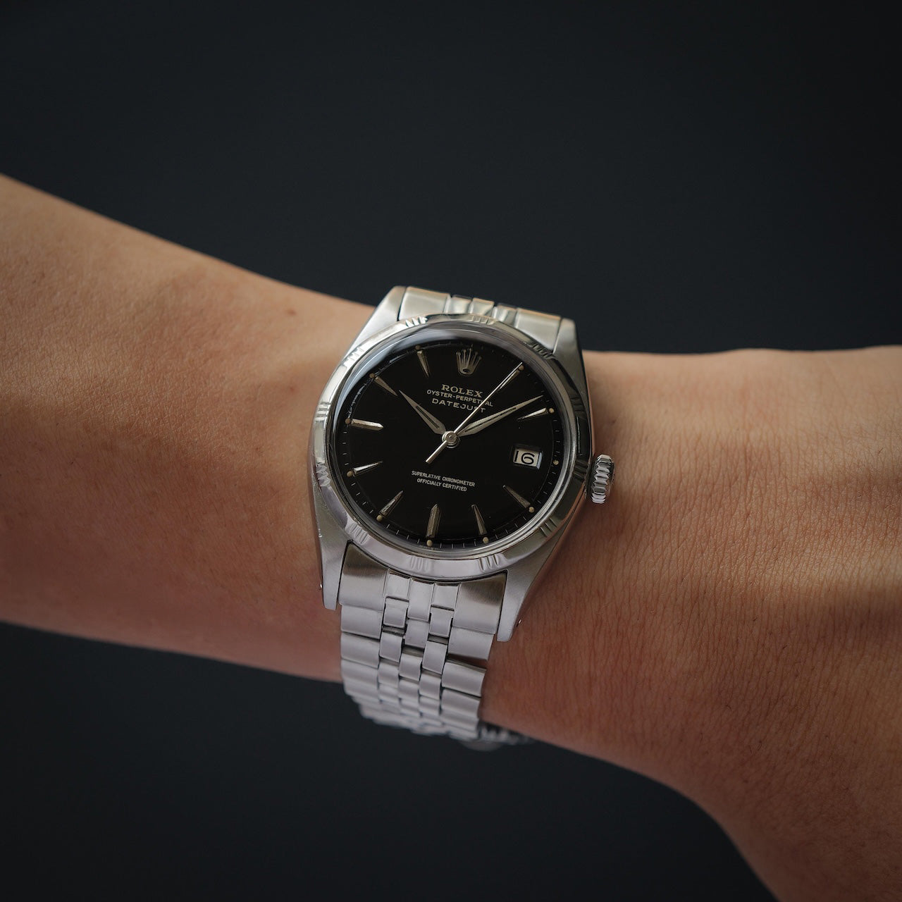 ロレックス/デイトジャスト1603/ミラーダイヤル/バンブーベゼル/スリーテッド/ROLEX DATEJUST REF.1603 "Gilt Dial" Bamboo bezel 1962y
