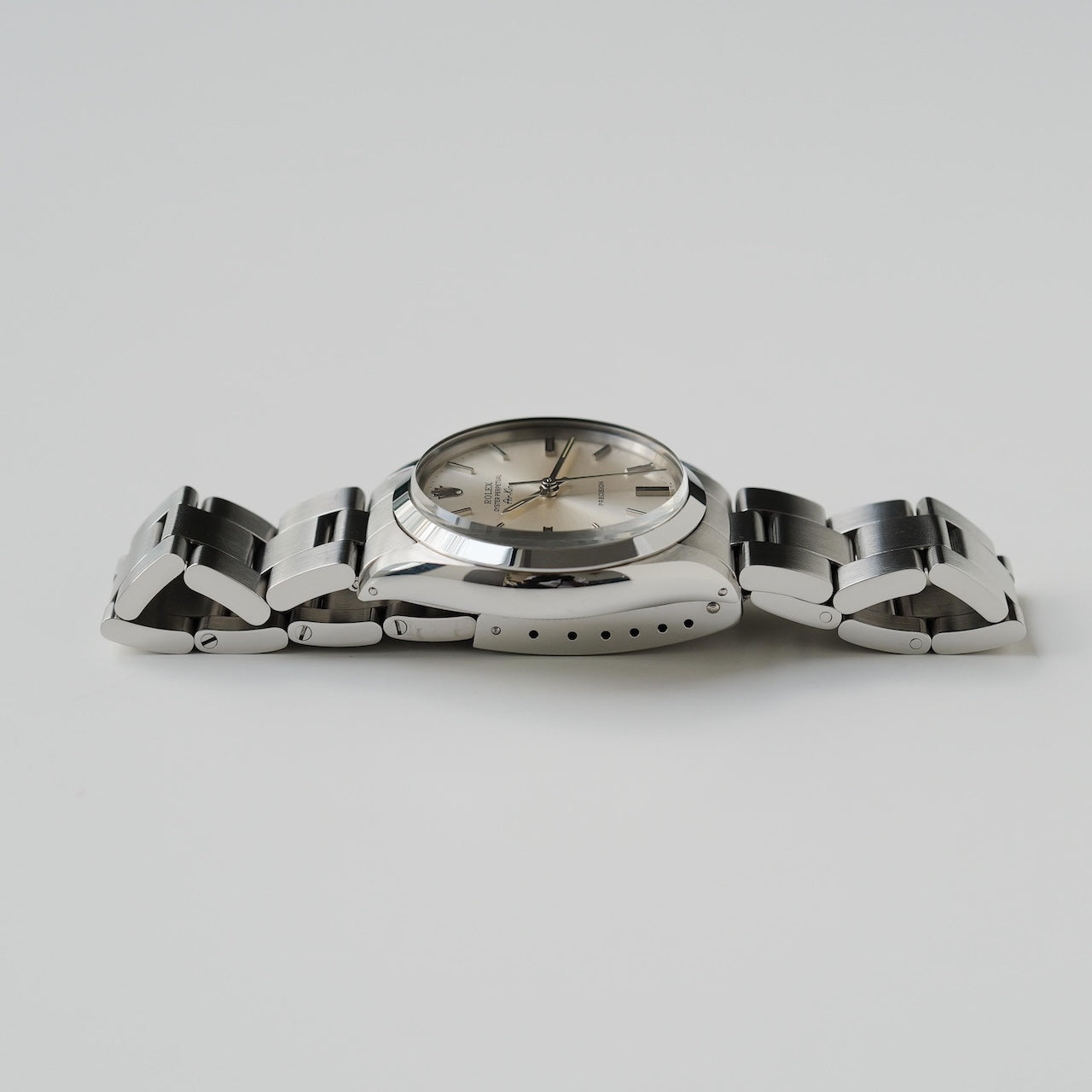 ロレックス/エアキング5500/シルバーダイヤル/裏蓋シール/元箱・保証書つき/ROLEX AIR-KING Ref.5500 "Silver Dial" 1982-1983Y with Box and Paper