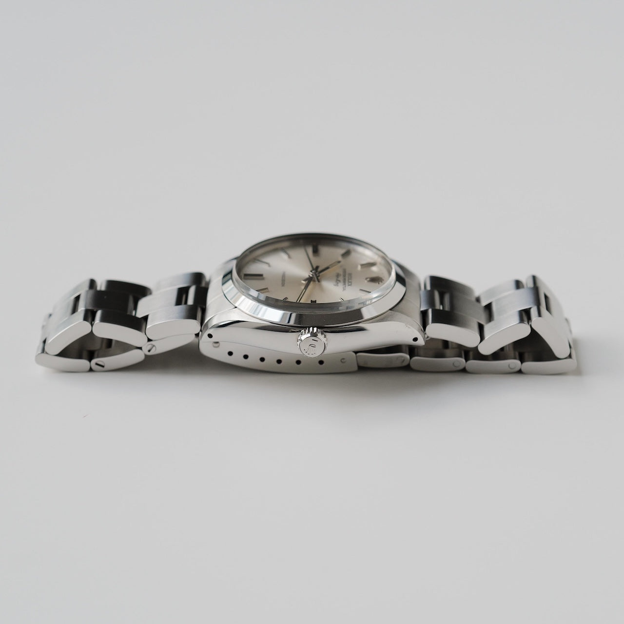 ロレックス/エアキング5500/シルバーダイヤル/裏蓋シール/元箱・保証書つき/ROLEX AIR-KING Ref.5500 "Silver Dial" 1982-1983Y with Box and Paper