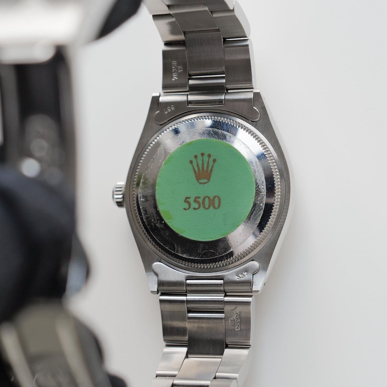 ロレックス/エアキング5500/シルバーダイヤル/裏蓋シール/元箱・保証書つき/ROLEX AIR-KING Ref.5500 "Silver Dial" 1982-1983Y with Box and Paper