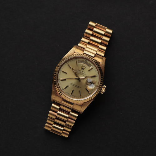 ロレックス/デイデイト18038/シャンパンダイヤル/ROLEX DAY-DATE Ref.18038 Champagne Dial 18KYG 1985y