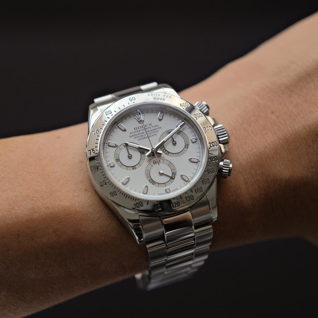 ロレックス/デイトナ116520/白文字盤/F番/保証書付き/ROLEX DAYTONA REF.116520 White Dial 2003-04 with Paper