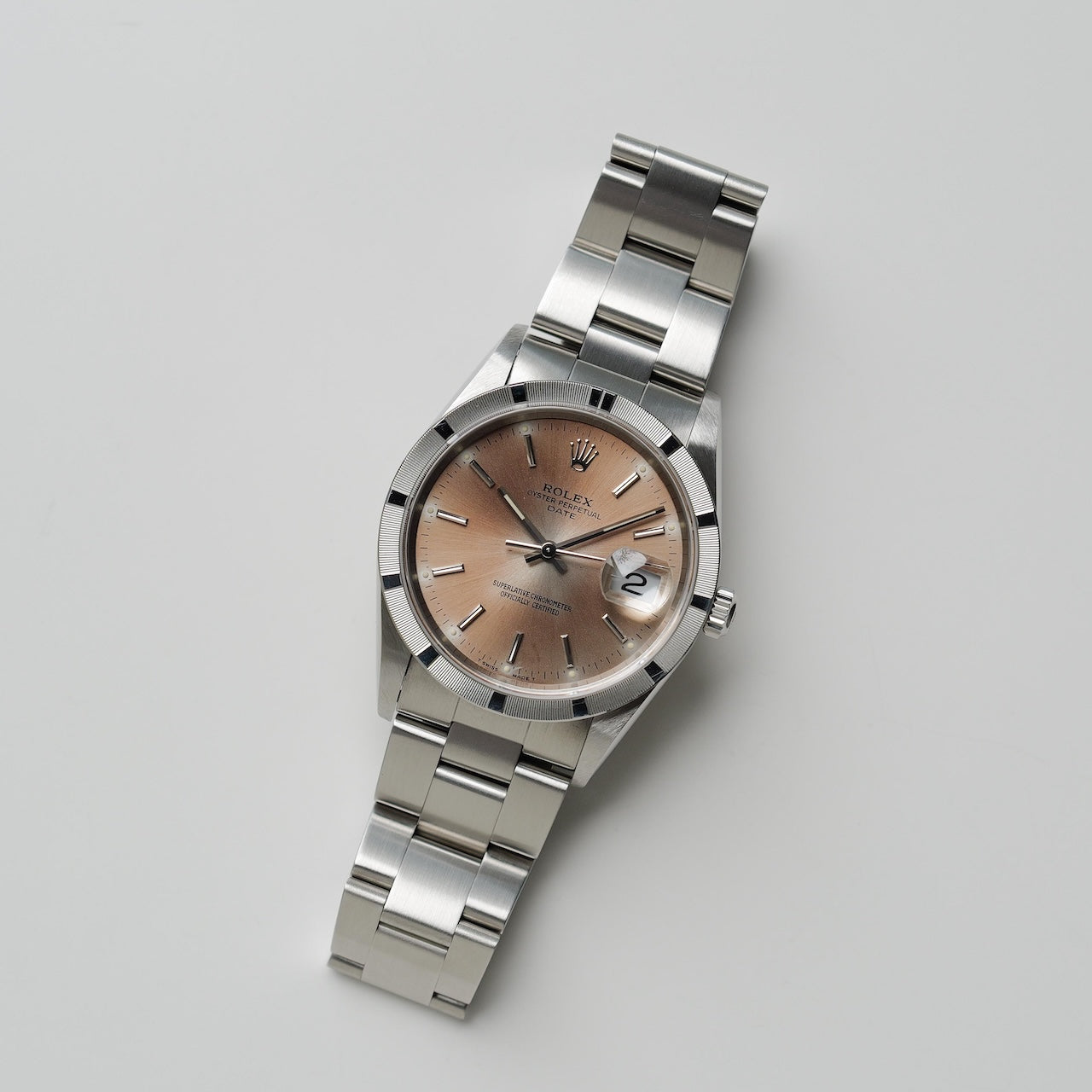 ロレックス/オイスター パーペチュアル デイト 15210/U番/トロピカル/シルバーダイヤル/保証書付き/ROLEX OYSTER PERPETUAL DATE REF.15210 "TROPICAL" SILVER DIAL 1997-98 with Paper