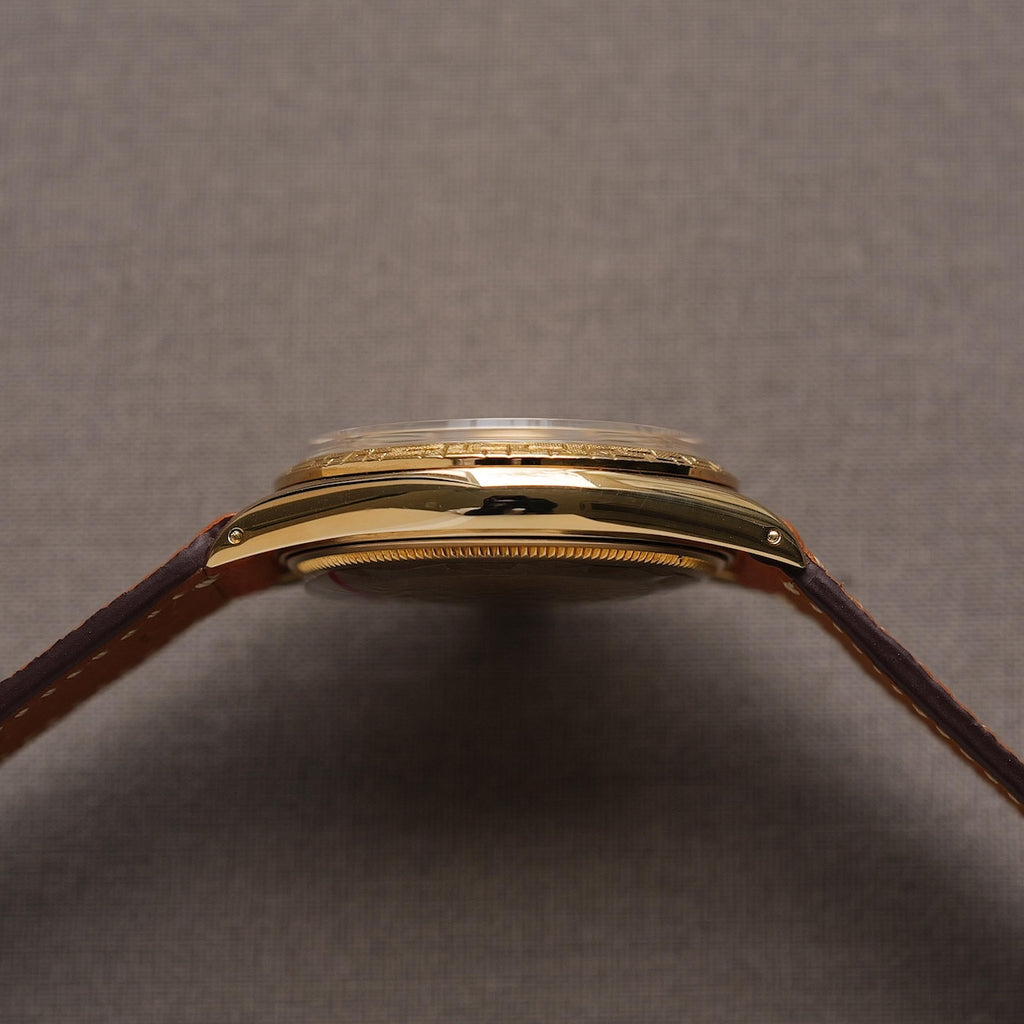 ロレックス/オイスター パーペチュアル デイト 1504/8/モローベゼル/夜光なし/18Kイエローゴールド/ROLEX OYSTER PERPETUAL DATE REF.1504/8 "Moreau Bezel" 18KYG 1970y