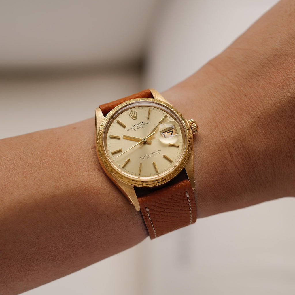 ロレックス/オイスター パーペチュアル デイト 1504/8/モローベゼル/夜光なし/18Kイエローゴールド/ROLEX OYSTER PERPETUAL DATE REF.1504/8 "Moreau Bezel" 18KYG 1970y