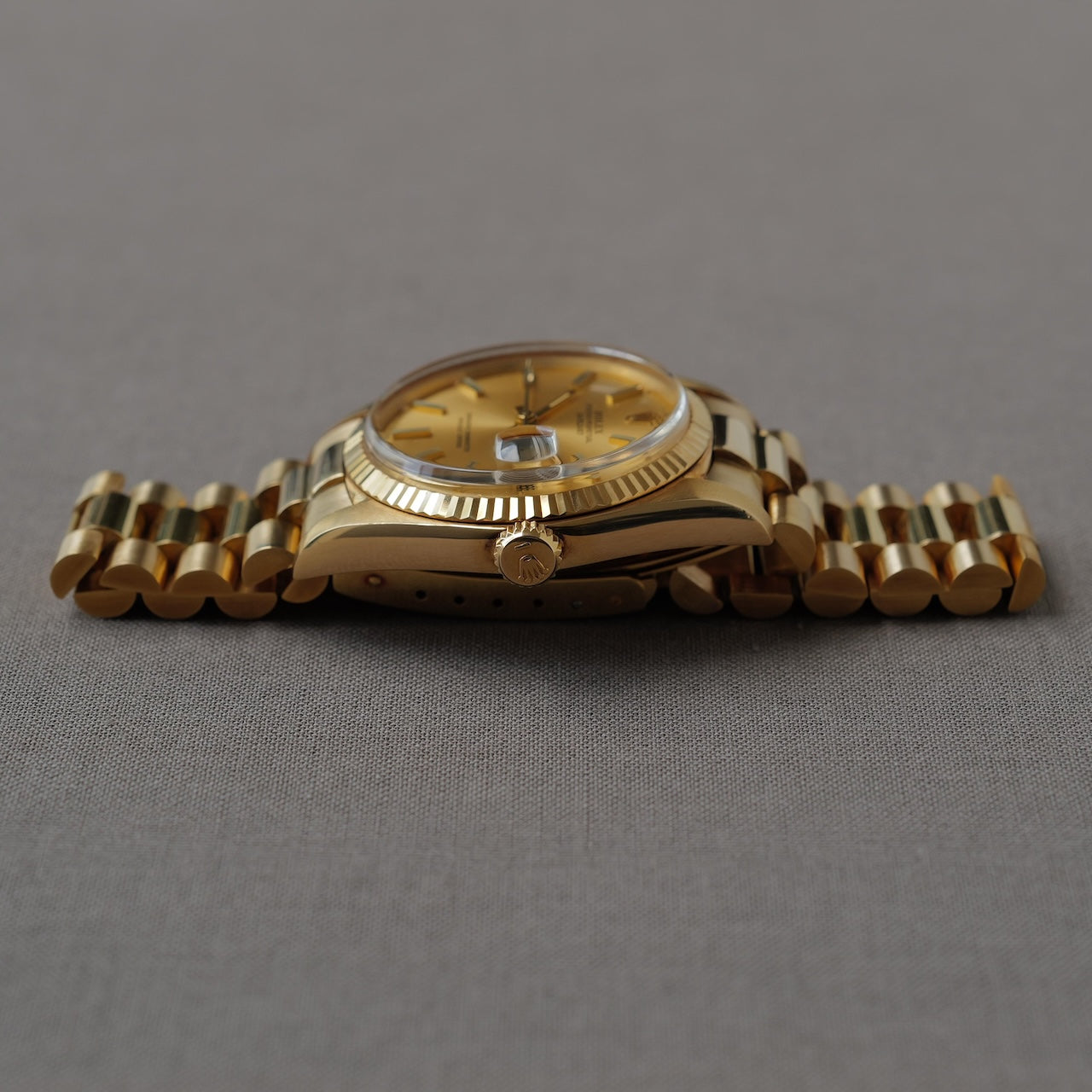 ロレックス/デイトジャスト1601/8/18KYGジャパンブレス/箱等付属/ROLEX DATEJUST REF.1601/8 18KYG "JAPAN PRESIDENT BRACELET" 1976-77