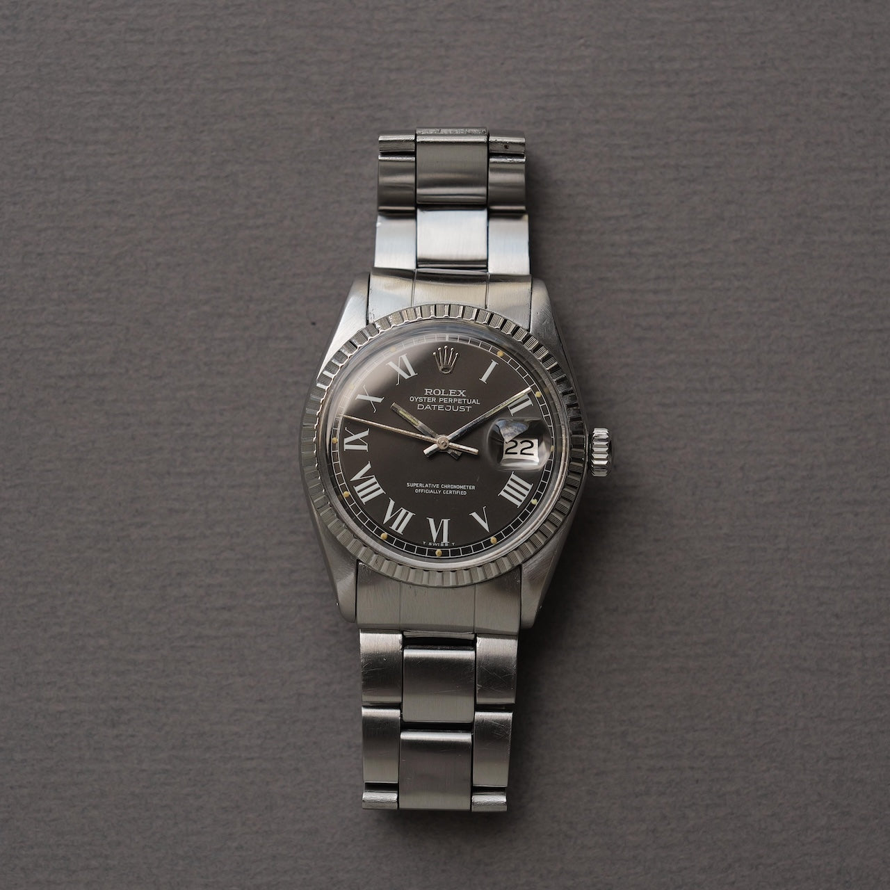 ロレックス/デイトジャスト1603/バックリーダイヤル/グレー/チャコール/ROLEX DATEJUST REF.1603 "Buckley Dial" Grey Charcoal 1976-77y