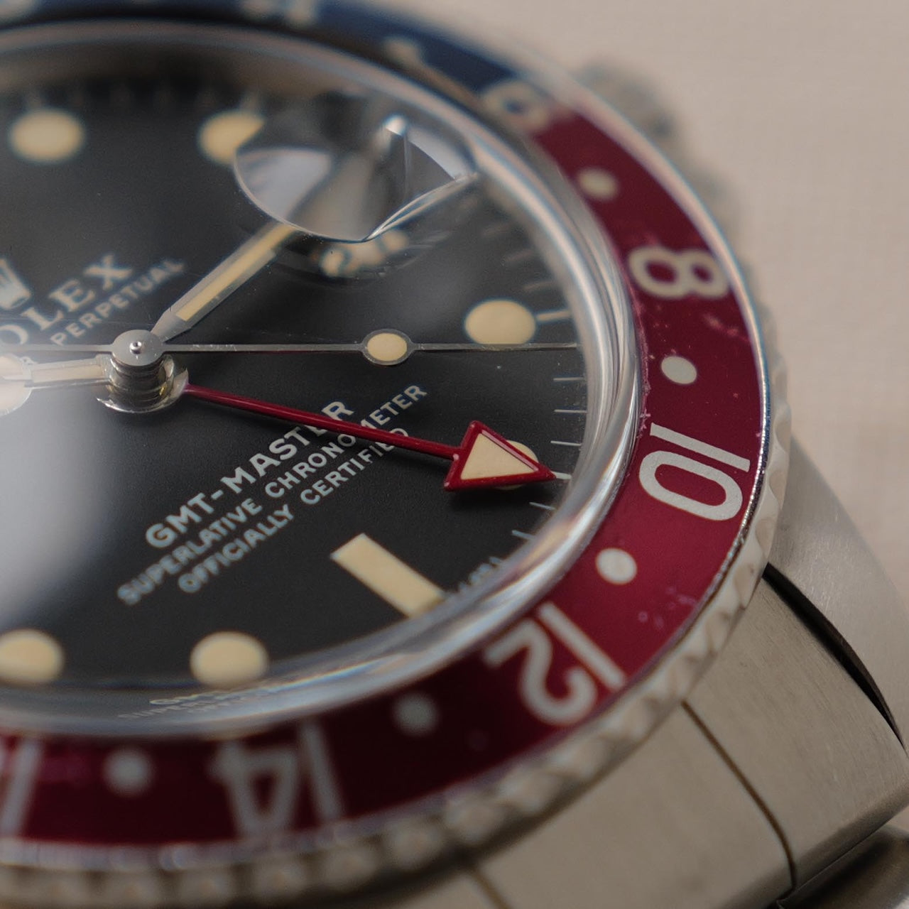 ロレックス/GMTマスター1675/全赤針/マーク２ダイヤル/保証書付き/ROLEX GMT-MASTER REF.1675 "Red 24-Hour Hand" Mk2 Dial 1972Y with Paper