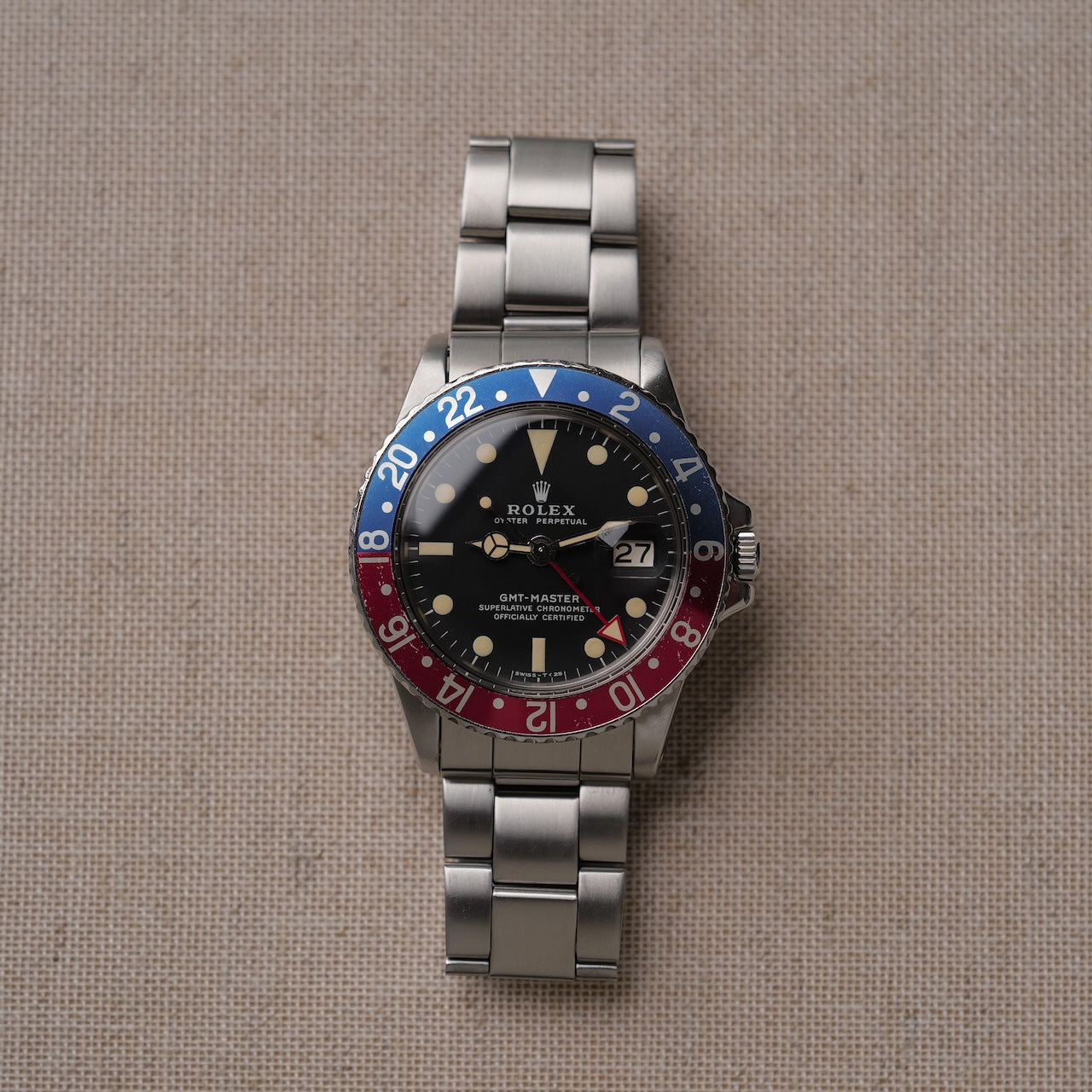 ロレックス/GMTマスター1675/全赤針/マーク２ダイヤル/保証書付き/ROLEX GMT-MASTER REF.1675 "Red 24-Hour Hand" Mk2 Dial 1972Y with Paper