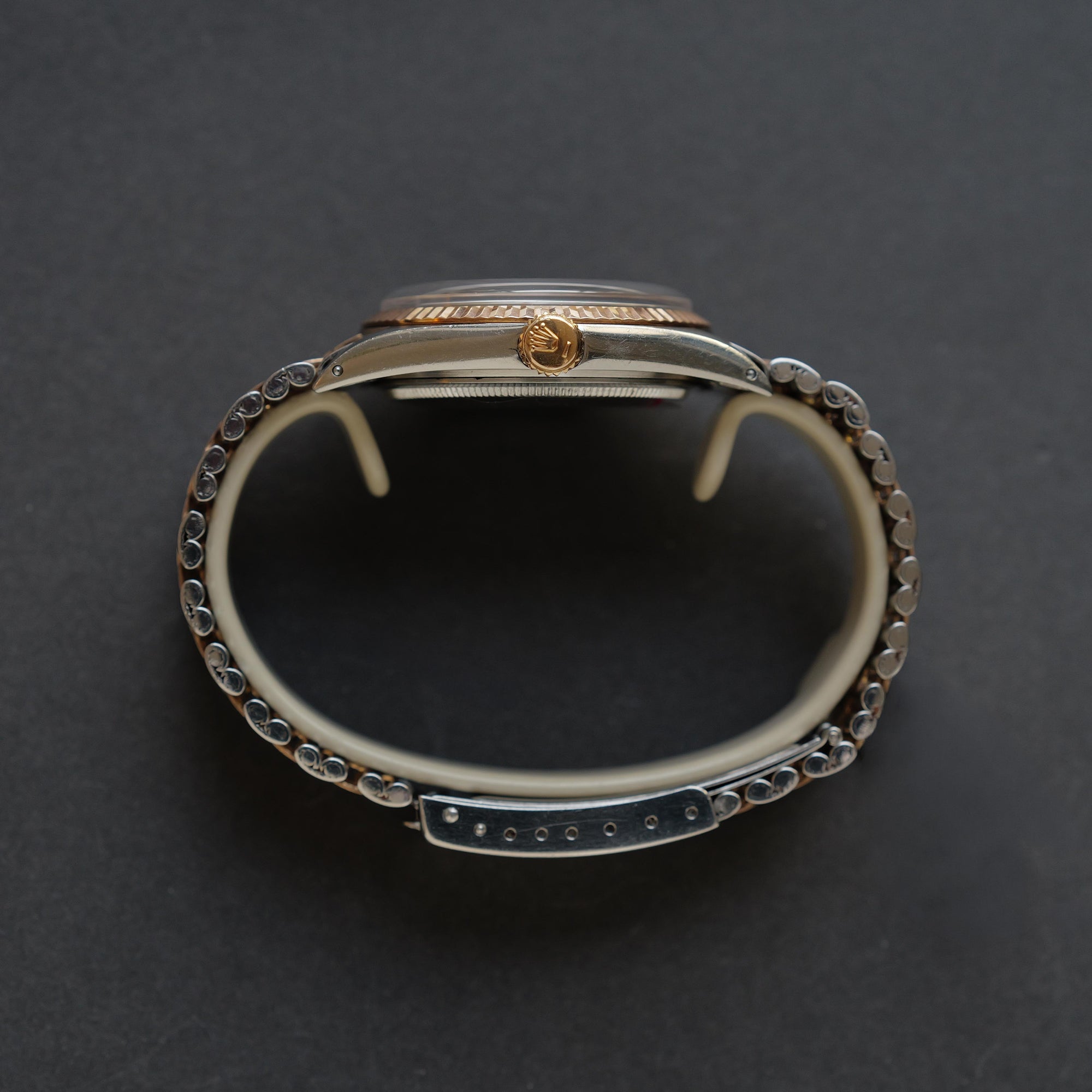 ロレックス/デイトジャスト1601/5/トロピカル/ギルトダイヤル/ピンクゴールド/ROLEX DATEJUST REF.1601/5 "TROPICAL GILT DIAL" Fluted Pink Gold Bezel 1968Y