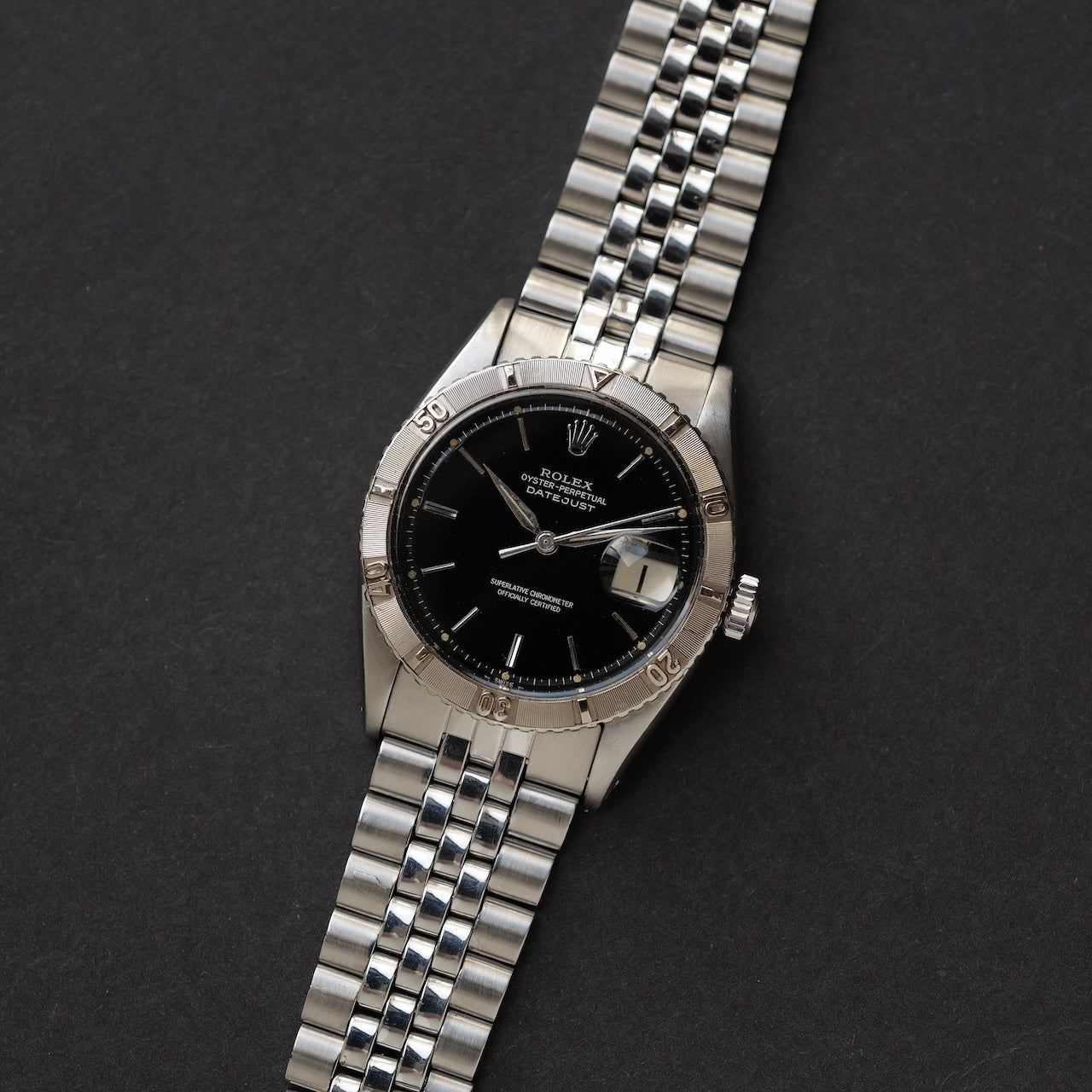 ロレックス/デイトジャスト6609/サンダーバードギルトダイヤル/WG回転ベゼル/ROLEX DATEJUST REF.6609 Thunderbird "GILT DIAL" Turn-O-Gragh 18KWG Bezel 1957y