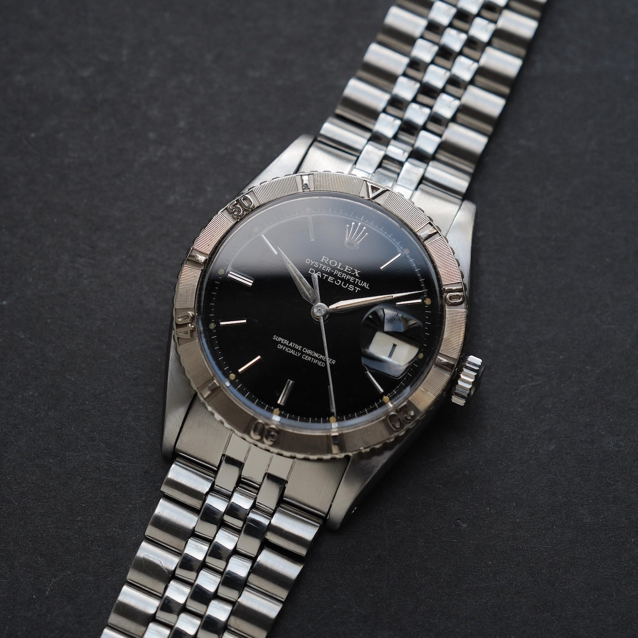 ロレックス/デイトジャスト6609/サンダーバードギルトダイヤル/WG回転ベゼル/ROLEX DATEJUST REF.6609 Thunderbird "GILT DIAL" Turn-O-Gragh 18KWG Bezel 1957y