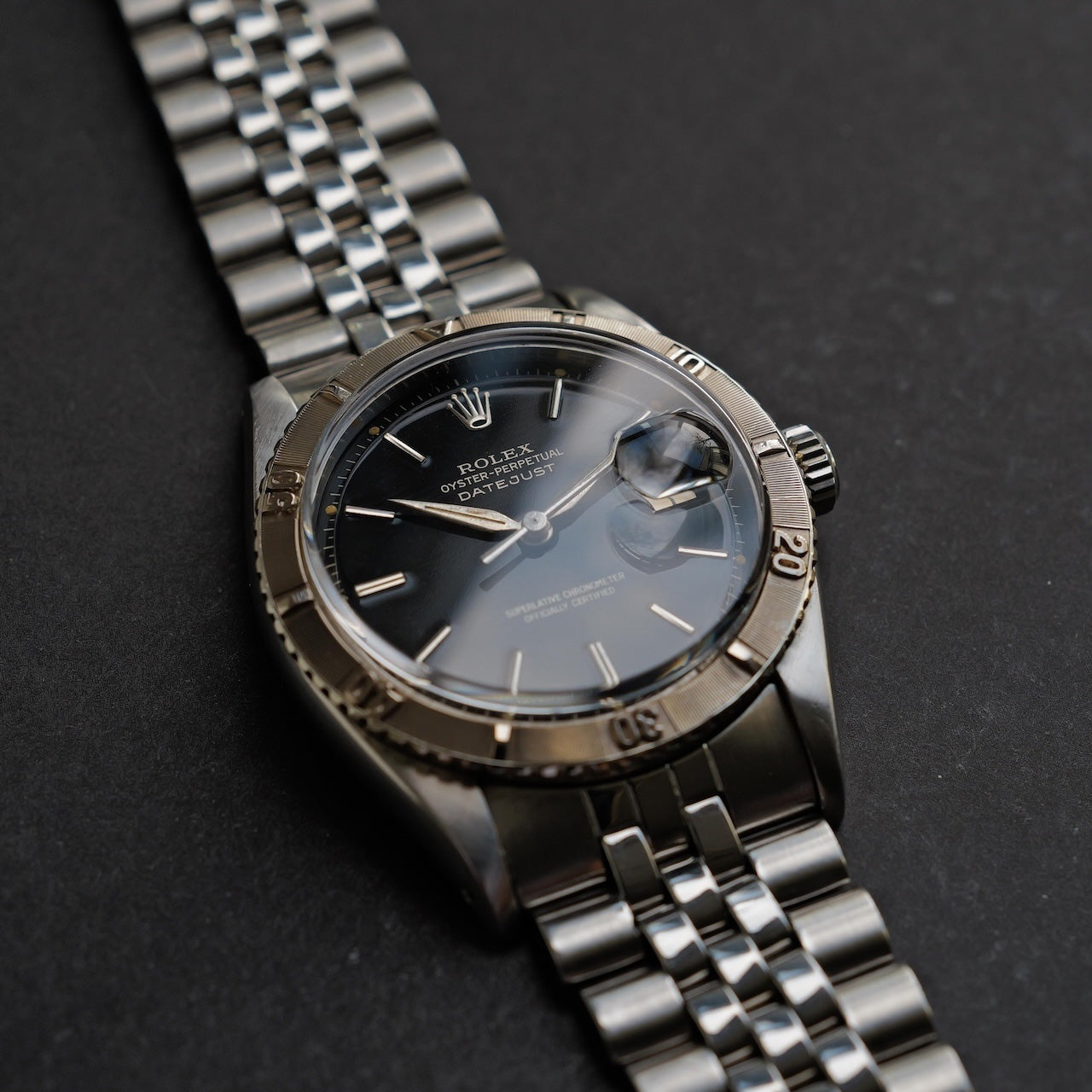 ロレックス/デイトジャスト6609/サンダーバードギルトダイヤル/WG回転ベゼル/ROLEX DATEJUST REF.6609 Thunderbird "GILT DIAL" Turn-O-Gragh 18KWG Bezel 1957y