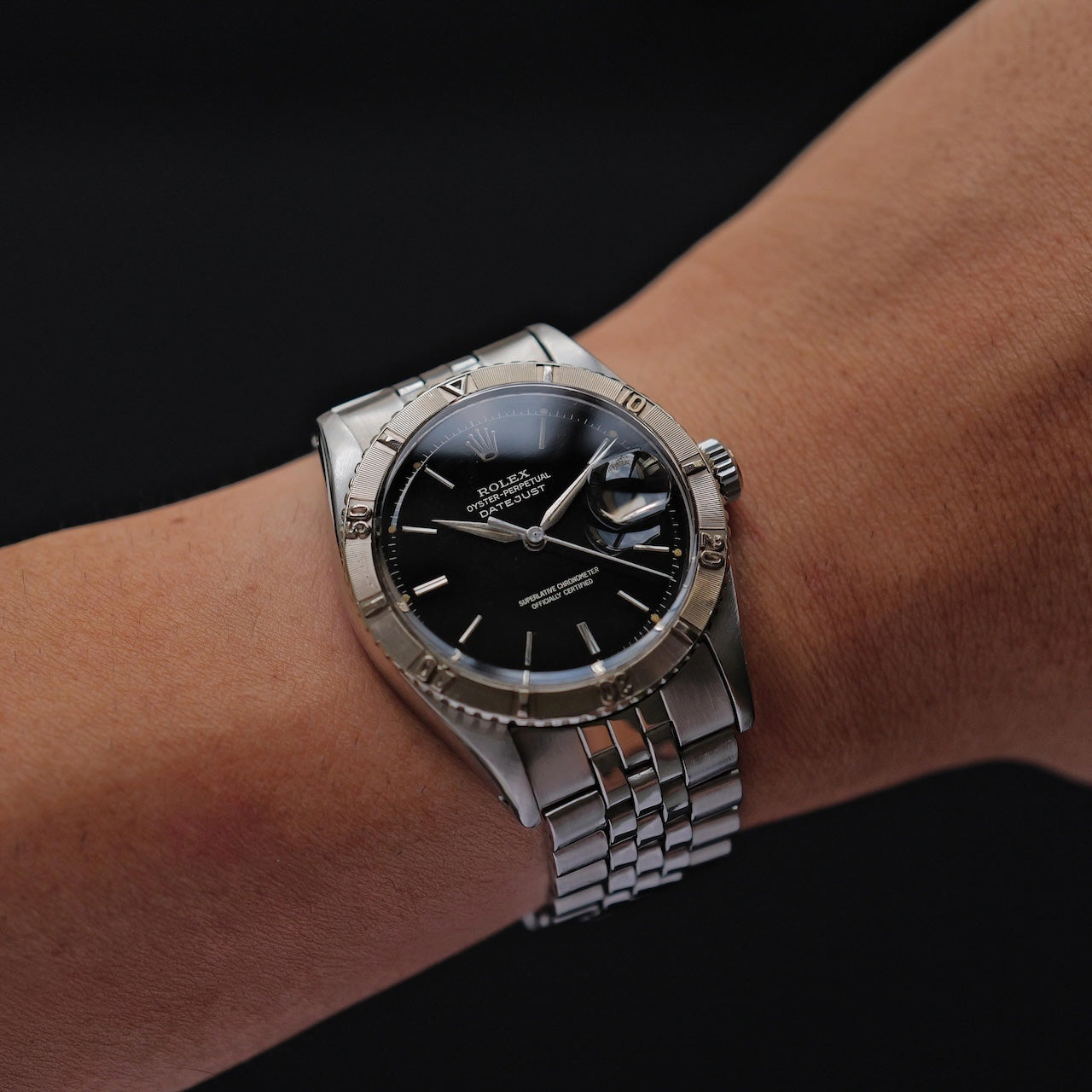 ロレックス/デイトジャスト6609/サンダーバードギルトダイヤル/WG回転ベゼル/ROLEX DATEJUST REF.6609 Thunderbird "GILT DIAL" Turn-O-Gragh 18KWG Bezel 1957y