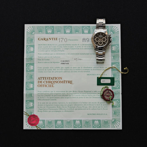 ロレックス/デイトナ16520/エル・プリメロ/A番/マーク7ダイヤル/保証書付き/ROLEX DAYTONA REF.16520 Mk 7 Dial A-Serial 1999y with Guarantee