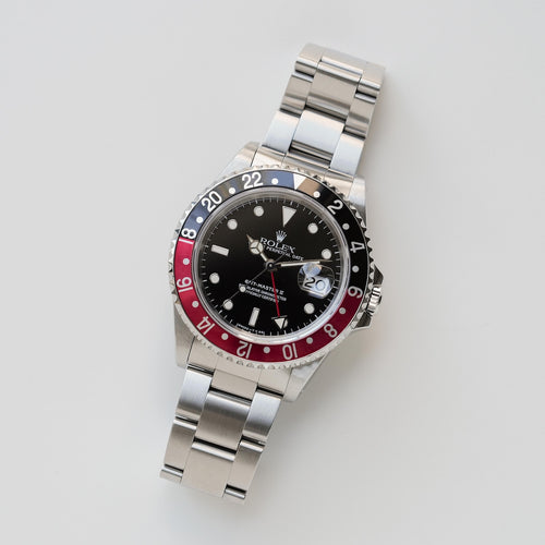 ロレックス/GMTマスター2/16710/T番/コークベゼル/赤黒/箱・保証書付き/ROLEX GMT-MASTER 2 REF.16710 "COKE" Bezel All Tritium 1996y Full Set