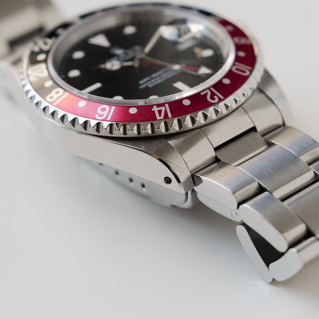 ロレックス/GMTマスター2/16710/T番/コークベゼル/赤黒/箱・保証書付き/ROLEX GMT-MASTER 2 REF.16710 "COKE" Bezel All Tritium 1996y Full Set