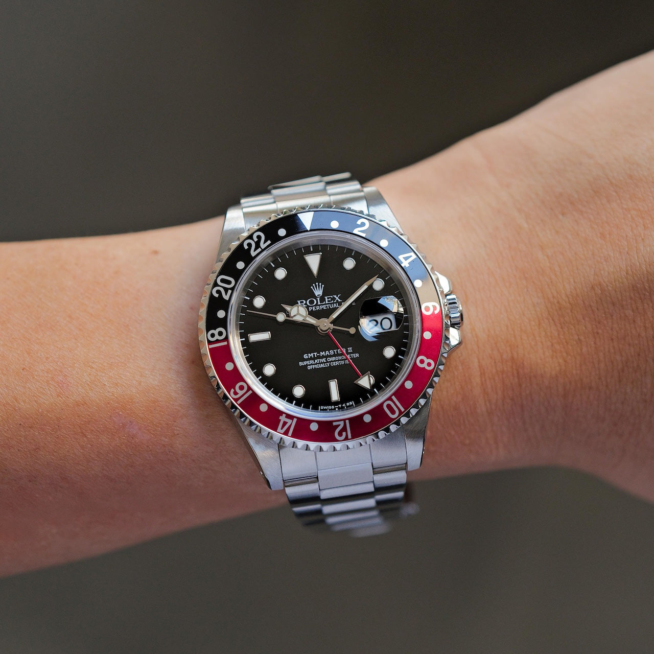 ロレックス/GMTマスター2/16710/T番/コークベゼル/赤黒/箱・保証書付き/ROLEX GMT-MASTER 2 REF.16710 "COKE" Bezel All Tritium 1996y Full Set