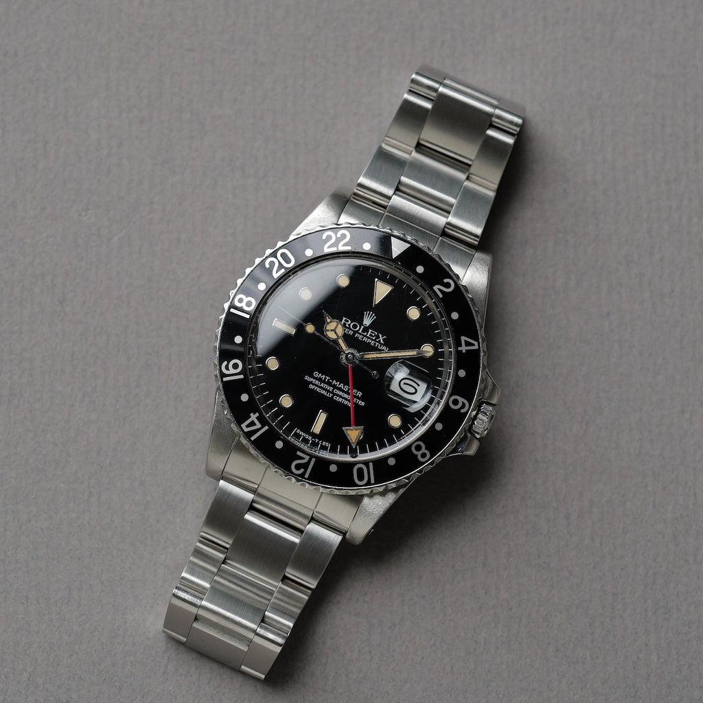 ロレックス/GMTマスター16750/パティーナ/フチありダイヤル/黒ベゼル/ROLEX GMT-MASTER "PATINA" REF.16750 Black Bezel 1983y