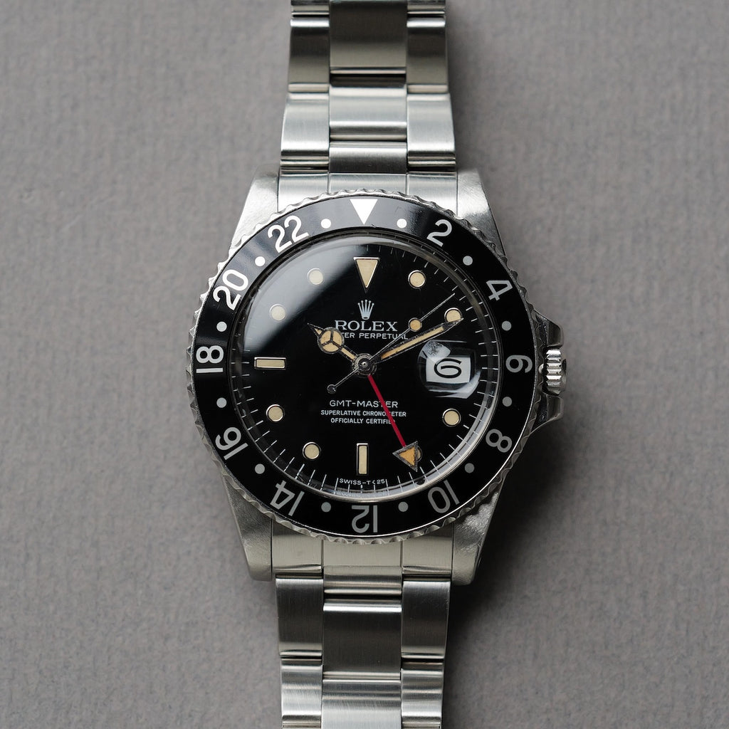 ロレックス/GMTマスター16750/パティーナ/フチありダイヤル/黒ベゼル/ROLEX GMT-MASTER "PATINA" REF.16750 Black Bezel 1983y