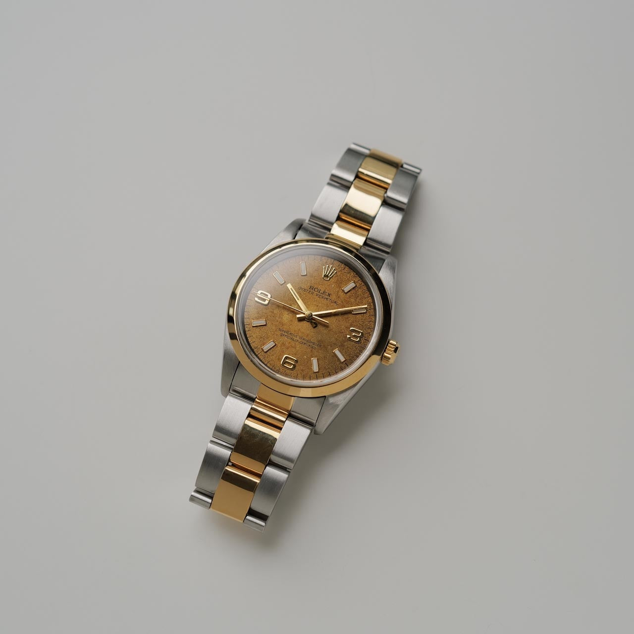 ロレックス/オイスターパーペチュアル14203/S番/トロピカルダイヤル/18Kイエローゴールド/アラビアインデックス/ROLEX OYSTER PERPETUAL REF.14203 "Tropical Dial" Oyster 1993-94y