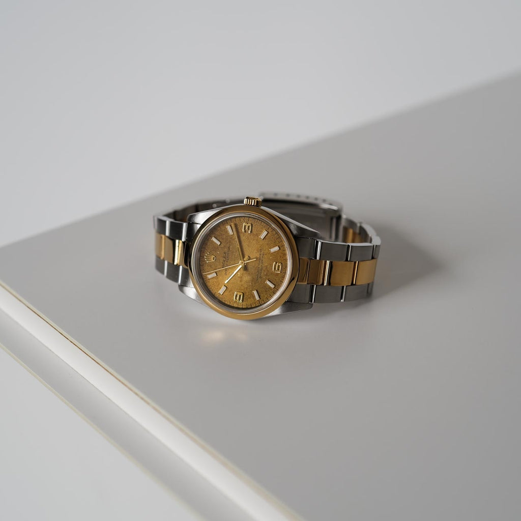 ロレックス/オイスターパーペチュアル14203/S番/トロピカルダイヤル/18Kイエローゴールド/アラビアインデックス/ROLEX OYSTER PERPETUAL REF.14203 "Tropical Dial" Oyster 1993-94y