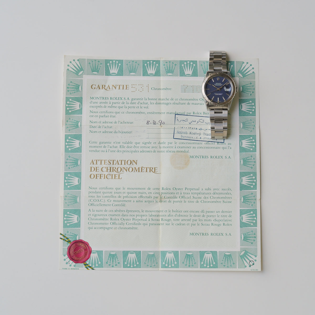 ロレックス/デイトジャスト16250/サンダーバード/ブルーダイヤル/保証書付き/ROLEX DATEJUST REF.16250 "THUNDERBIRD" Blue Dial 1981-82y with Guarantee