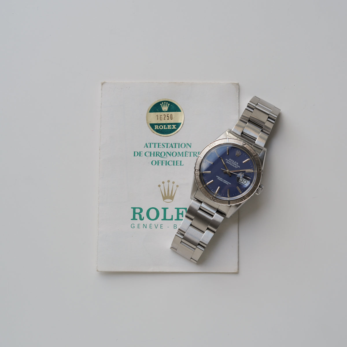 ロレックス/デイトジャスト16250/サンダーバード/ブルーダイヤル/保証書付き/ROLEX DATEJUST REF.16250 "THUNDERBIRD" Blue Dial 1981-82y with Guarantee