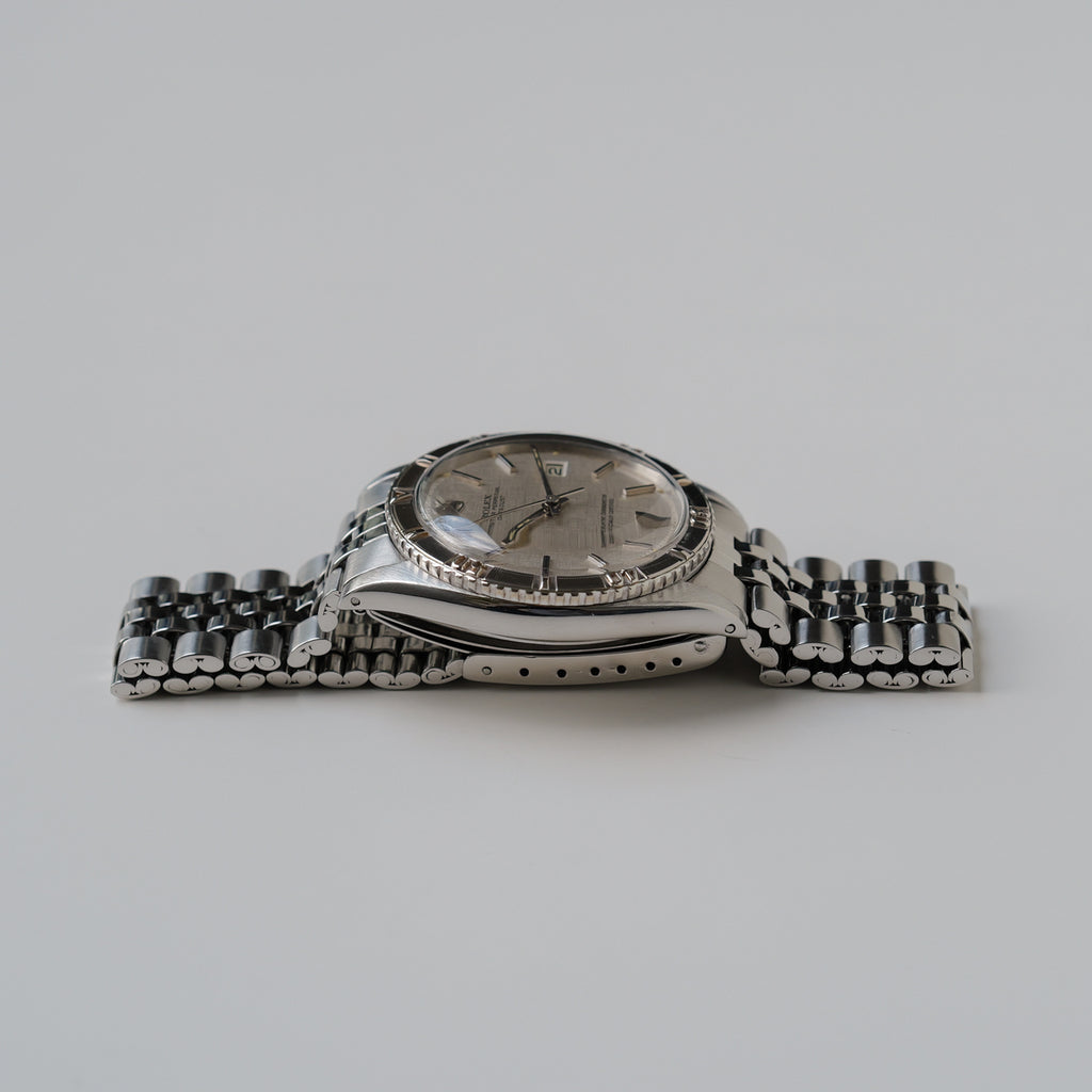 ロレックス/デイトジャスト1625/サンダーバード/リネンダイヤル/WGベゼル/ROLEX DATEJUST THUNDERBIRD REF.1625 Silver "Linen Dial" 1966y