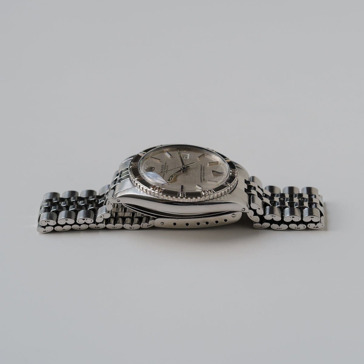 ロレックス/デイトジャスト1625/サンダーバード/リネンダイヤル/WGベゼル/ROLEX DATEJUST THUNDERBIRD REF.1625 Silver "Linen Dial" 1966y