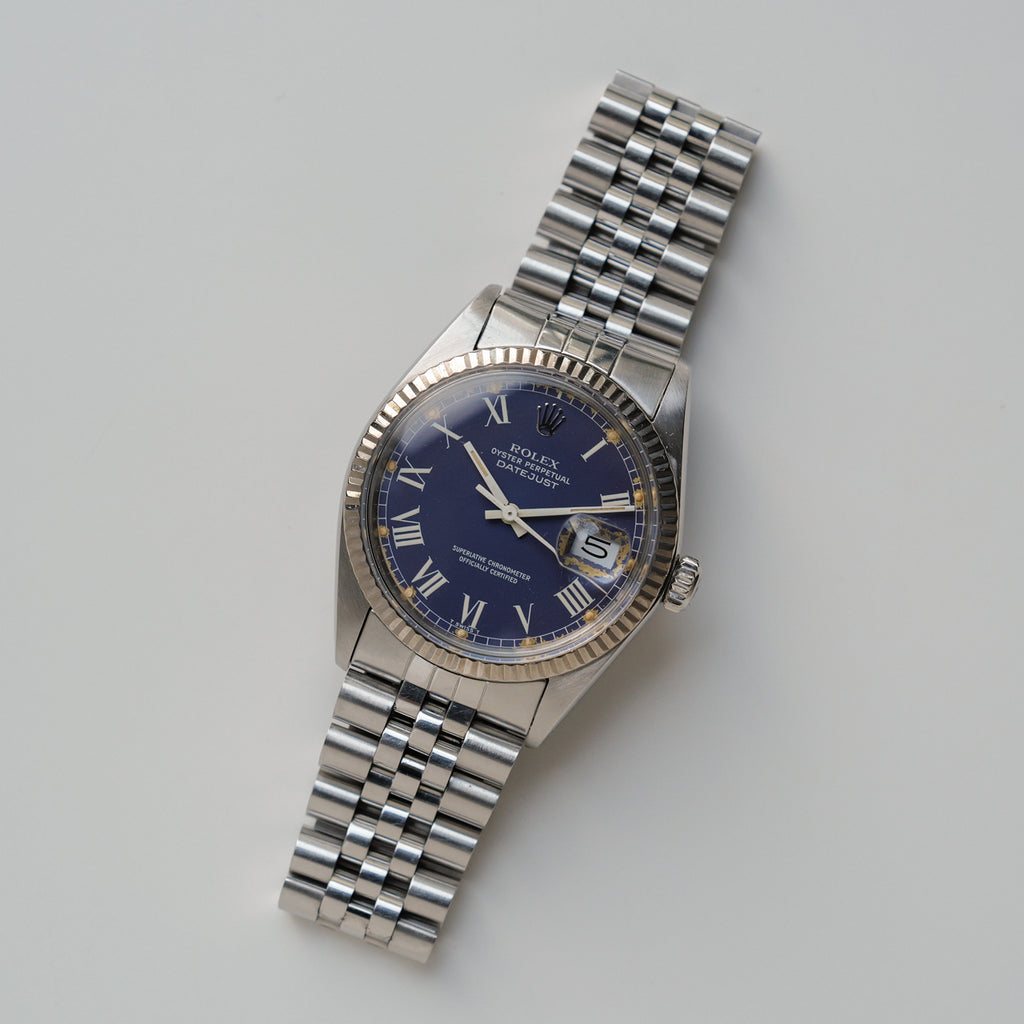 ロレックス/デイトジャスト16014/ブルーバックリー/ローマン/WGベゼル/保証書付き/ROLEX DATEJUST REF.16014 "Blue Buckley Dial" 1985y with Guarantee
