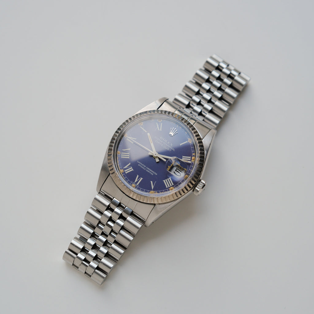 ロレックス/デイトジャスト16014/ブルーバックリー/ローマン/WGベゼル/保証書付き/ROLEX DATEJUST REF.16014 "Blue Buckley Dial" 1985y with Guarantee