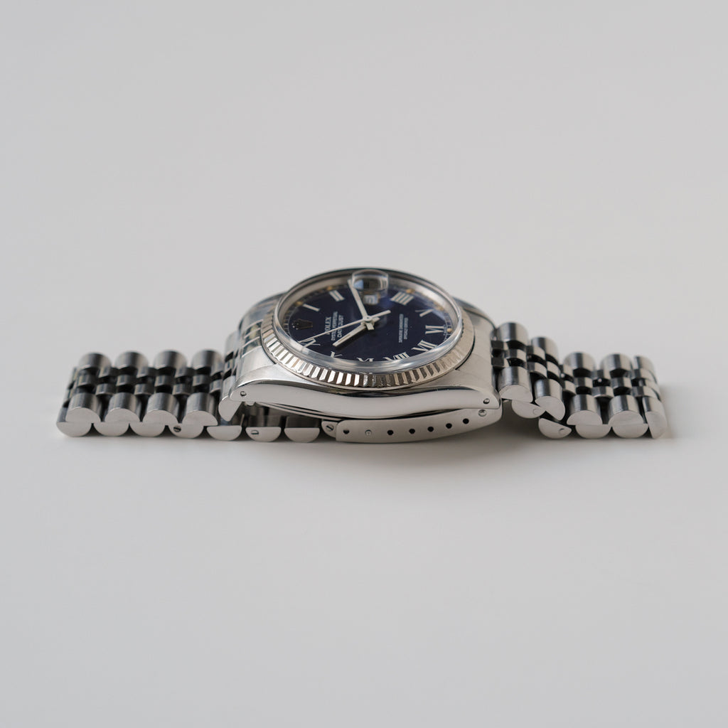 ロレックス/デイトジャスト16014/ブルーバックリー/ローマン/WGベゼル/保証書付き/ROLEX DATEJUST REF.16014 "Blue Buckley Dial" 1985y with Guarantee