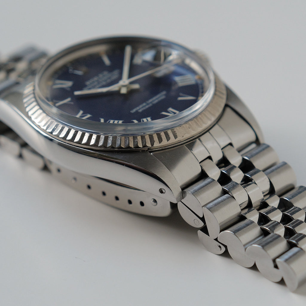 ロレックス/デイトジャスト16014/ブルーバックリー/ローマン/WGベゼル/保証書付き/ROLEX DATEJUST REF.16014 "Blue Buckley Dial" 1985y with Guarantee