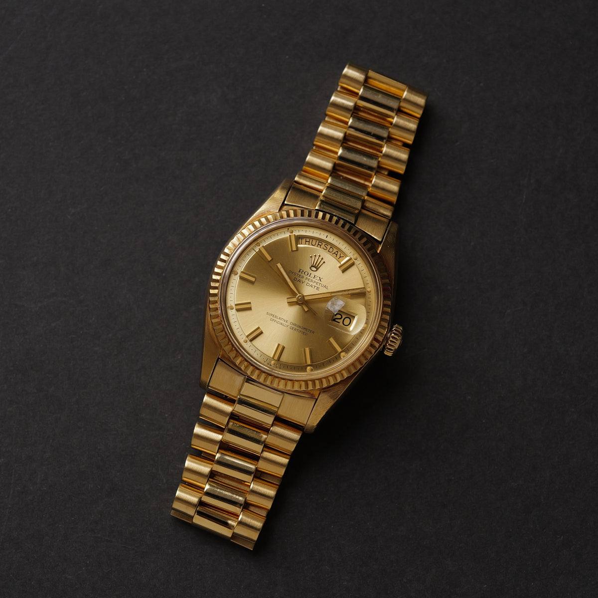 ロレックス/デイデイト1803/8/ワイドボーイ/18Kイエローゴールド/ビッグロゴ/ジャパンブレス/ROLEX DAY-DATE REF.1803/8 "WIDE BOY" 18KYG Big Logo Japan Bracelet 1971-72y