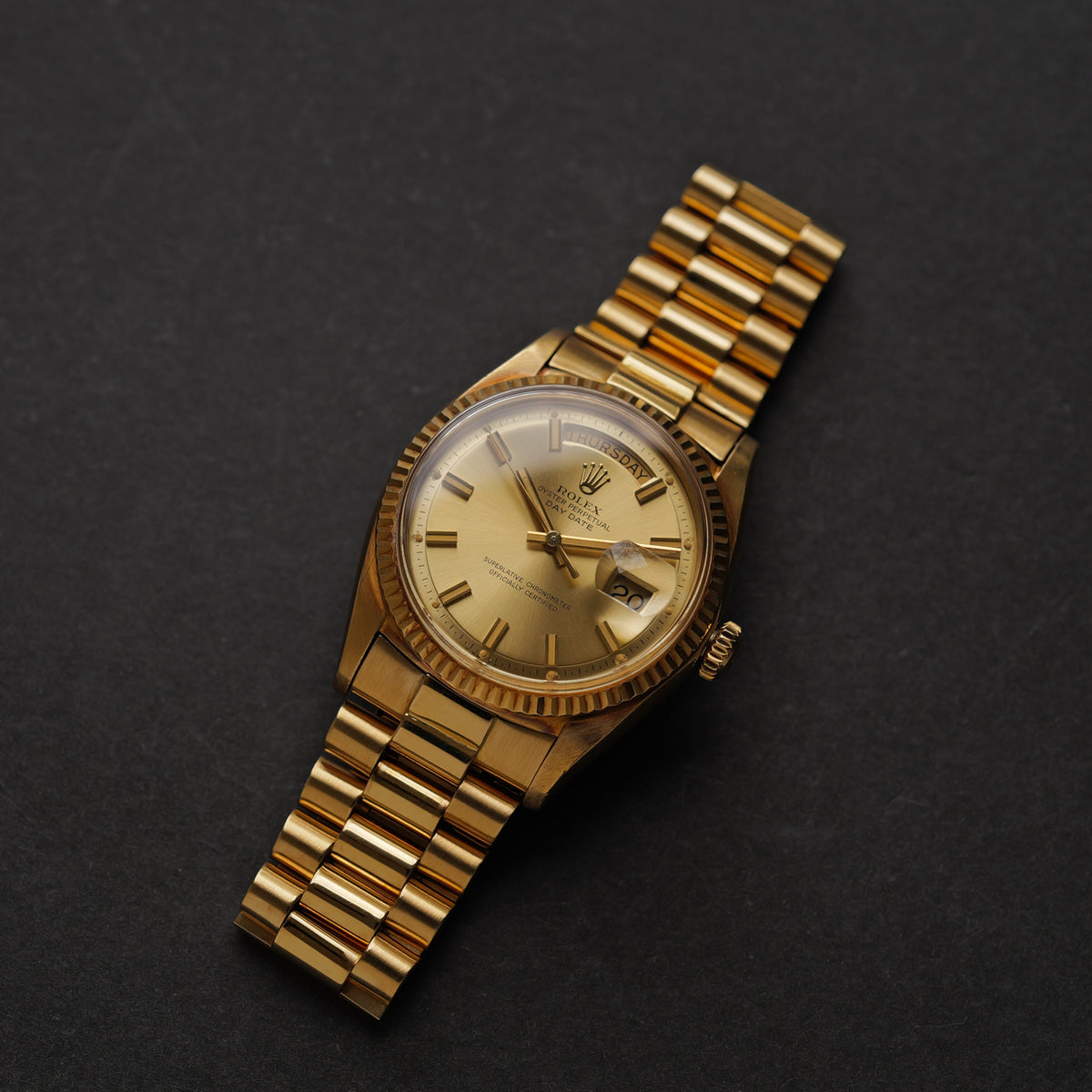 ロレックス/デイデイト1803/8/ワイドボーイ/18Kイエローゴールド/ビッグロゴ/ジャパンブレス/ROLEX DAY-DATE REF.1803/8 "WIDE BOY" 18KYG Big Logo Japan Bracelet 1971-72y