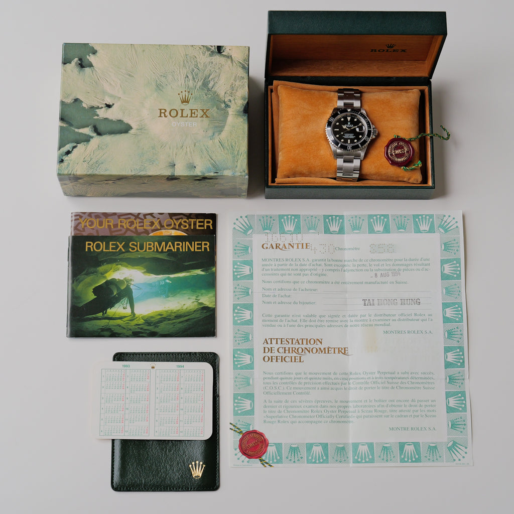 ロレックス/サブマリーナーデイト16610/S番/オールトリチウム/裏蓋シール/保証書付きフルセット/ROLEX SUBMARINER DATE REF.16610 S Serial All Tritium 1993-94y Full Set