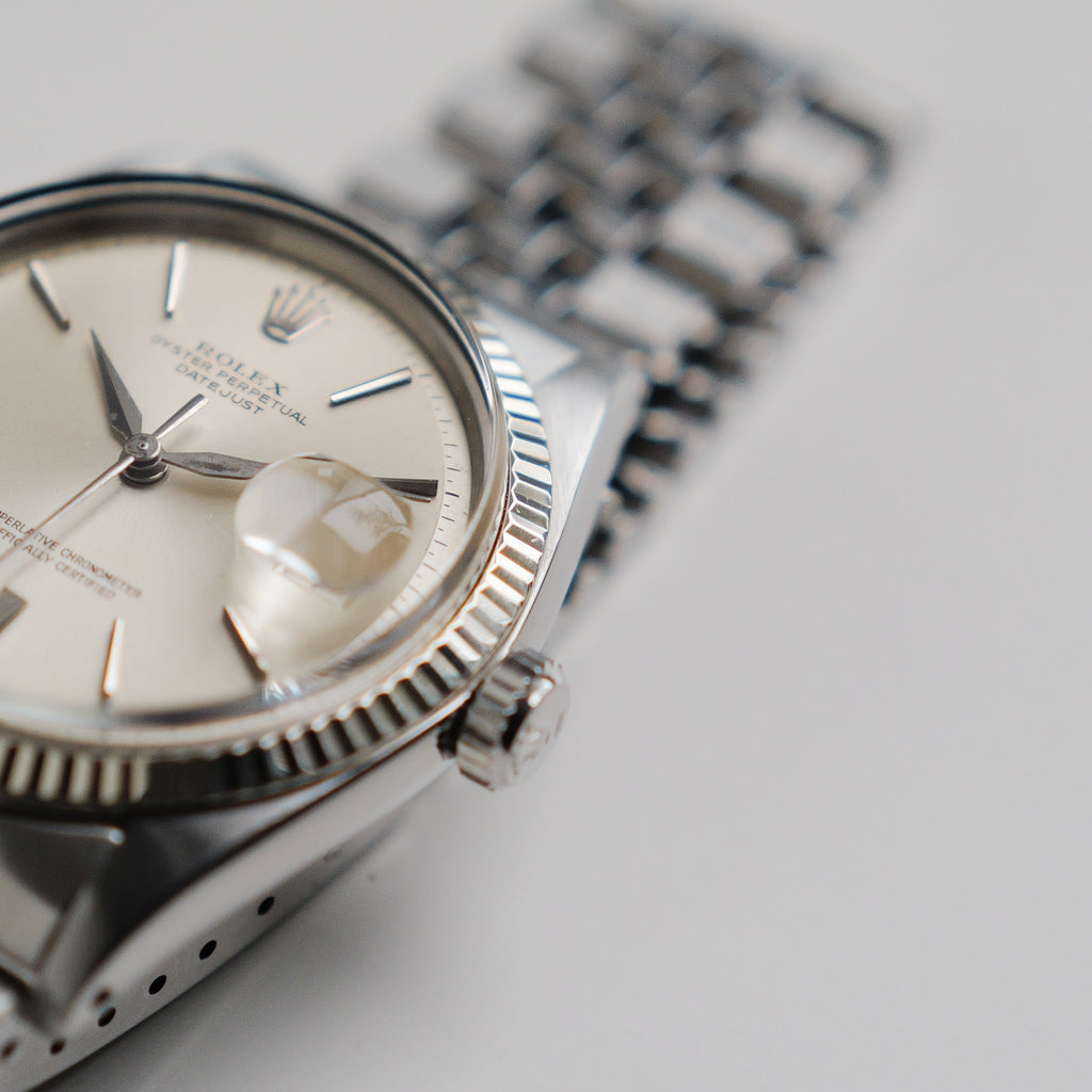 ロレックス/デイトジャスト/ドアストップダイヤル/初期ベゼルシルバーダイヤル/ROLEX DATEJUST REF.1601 "Door Stop" Silver Dial No Lume 1962y