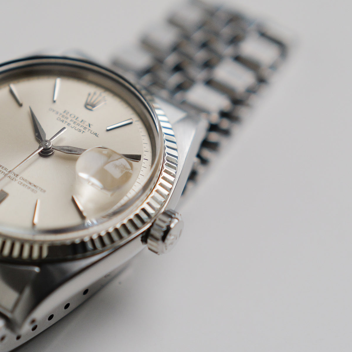 ロレックス/デイトジャスト/ドアストップダイヤル/初期ベゼルシルバーダイヤル/ROLEX DATEJUST REF.1601 "Door Stop" Silver Dial No Lume 1962y