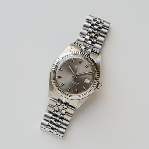 ロレックス/デイトジャスト1601/ワイドボーイ/ゴーストダイヤル/WGベゼル/ROLEX DATEJUST REF.1601 "WIDE BOY" Ghost Dial 18KWG bezel 1971-72y