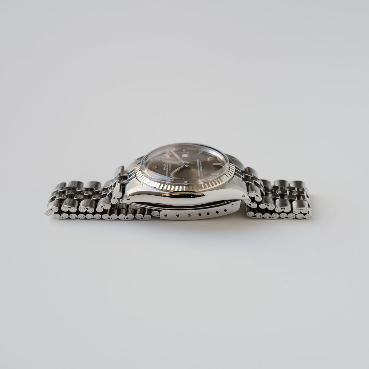 ロレックス/デイトジャスト1601/ワイドボーイ/ゴーストダイヤル/WGベゼル/ROLEX DATEJUST REF.1601 "WIDE BOY" Ghost Dial 18KWG bezel 1971-72y